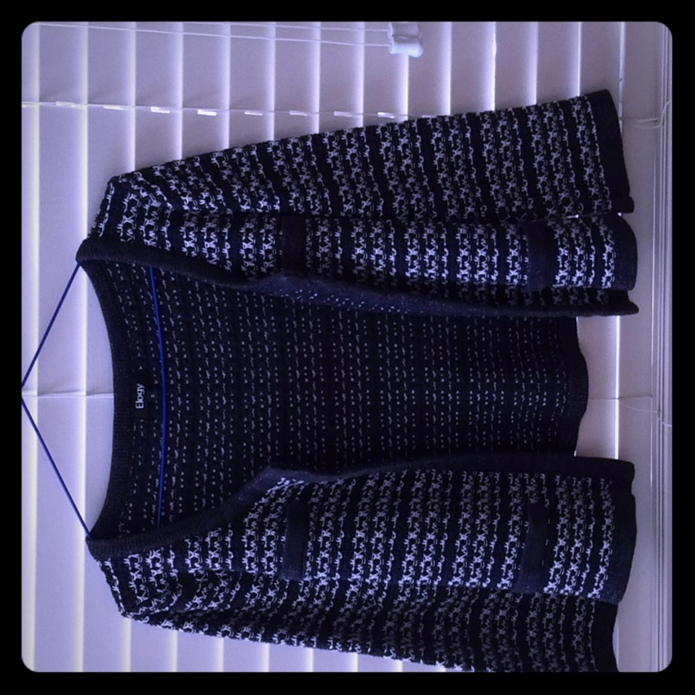 All purpose cardigan navy and white